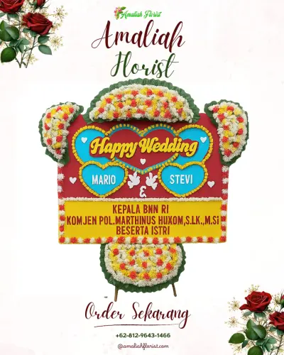 Karangan Papan Bunga Pernikahan di Penglumbaran